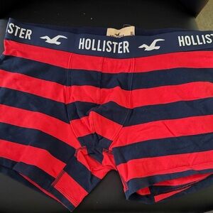 Preowned Hollister 1 Pair Men’s Briefs Cotton Blend Blue Red Striped Sz XLarge
